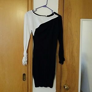 Black and white sweater dress
